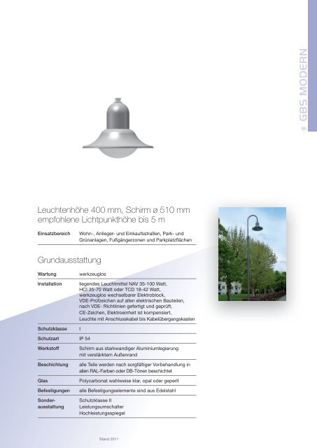 GBS Leuchten Katalog 2011