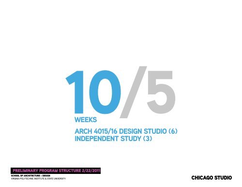 CHICAGO STUDIO - VT - School of Architecture + Design - Virginia ...