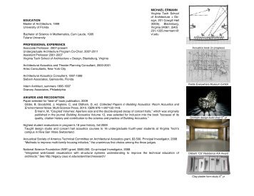 Curriculum vitae - School of Architecture + Design - Virginia Tech