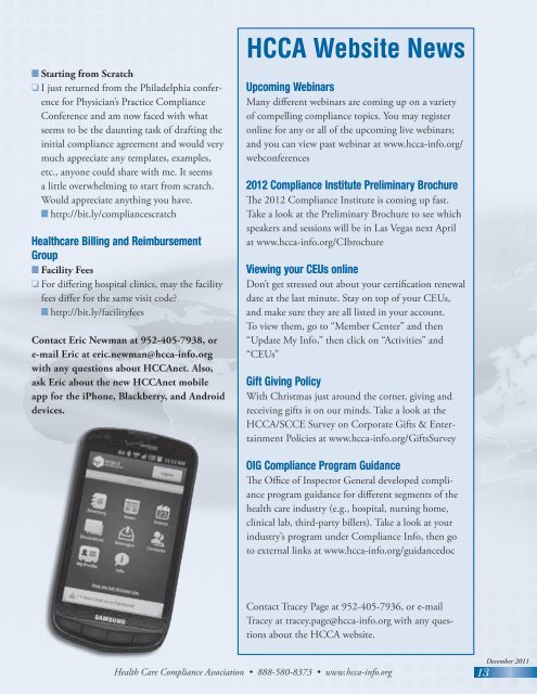 Quality of the estimate. December, p. 47 - Health Care Compliance ...