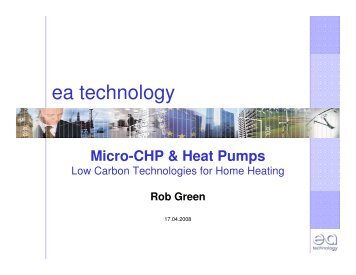 Micro-CHP & Heat Pumps - Scottish Energy Systems Group