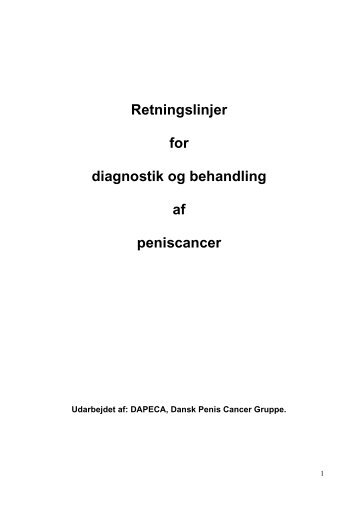 Retningslinjer for diagnostik og behandling af peniscancer - DUCG