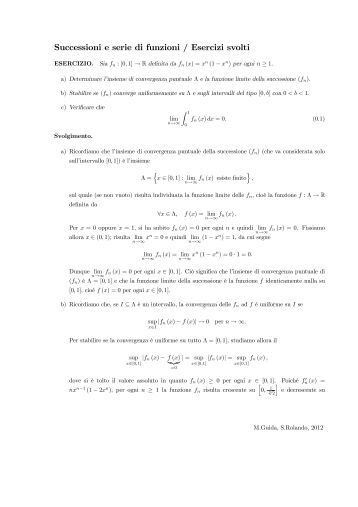 Serie Matematica Esercizi Svolti