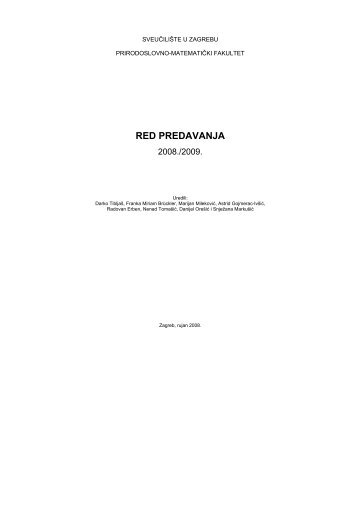 Red_predavanja_ak_god_2008-2009 - Prirodoslovno - matematički ...