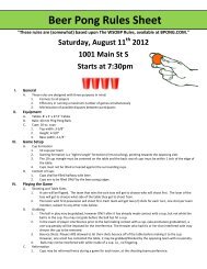 Beer Pong Rules Sheet - ChamberMaster