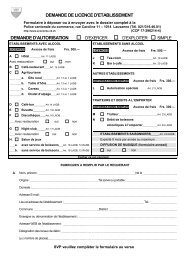 demande de licence d'etablissement demande d'autorisation