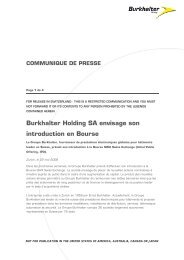 Burkhalter Holding SA envisage son introduction en Bourse