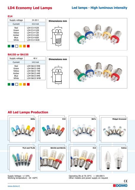 LAMPS WITH LED TECHNOLOGY - Domo