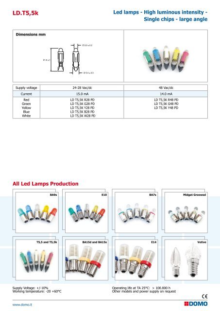 LAMPS WITH LED TECHNOLOGY - Domo