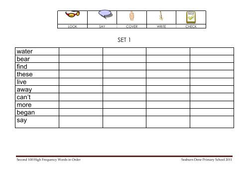 Second 100 High Frequency Words in Order - Seaburn Dene ...