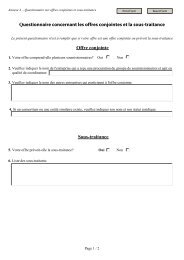 Questionnaire concernant les offres conjointes et la sous-traitance ...