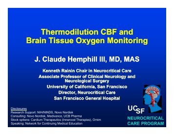 Thermodilution CBF and Brain Tissue Oxygen Monitoring Geoff ...