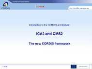 Introduction to CORDIS Architecture - Europa