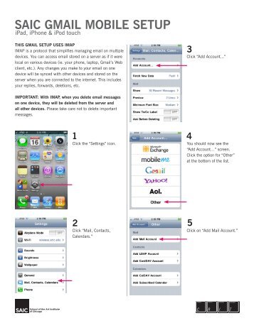 Set up SAIC Gmail on iPhone - CRIT