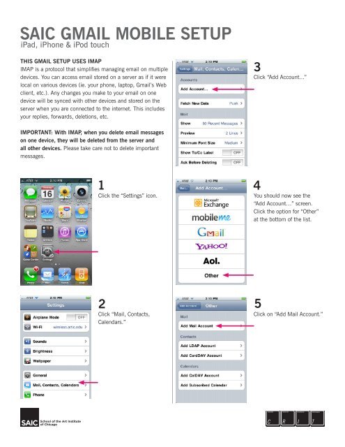 Set up SAIC Gmail on iPhone - CRIT