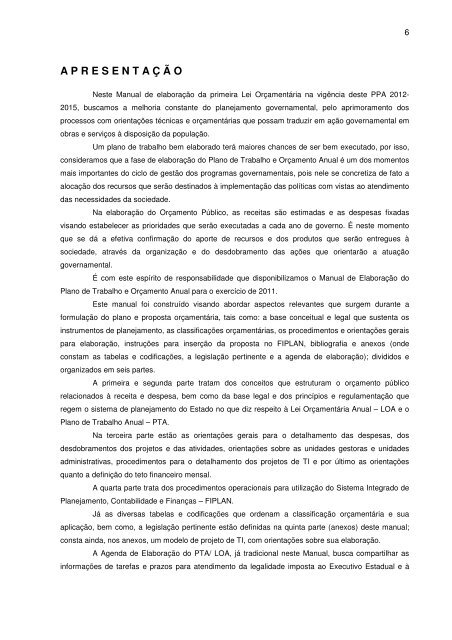 Manual PTA/LOA 2012 - seplan / mt - Governo do Estado de Mato ...