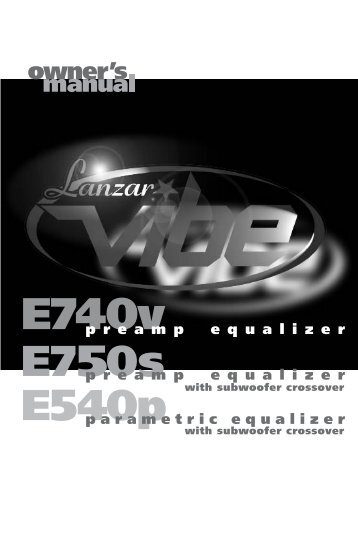 p r e a m p e q u a l i z e r parametric equalizer ... - Parts Express