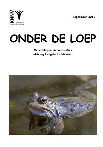 ONDER DE LOEP - KNNV Vereniging voor Veldbiologie