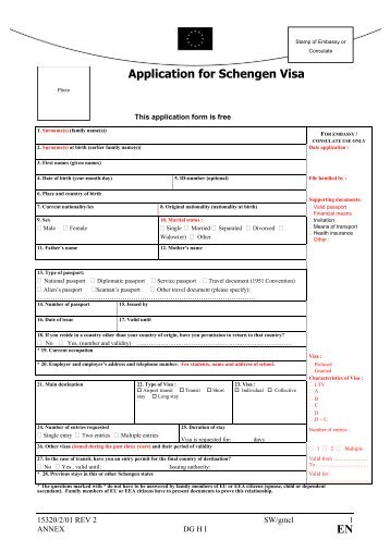 Visa Application Form