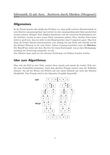 Sortieren durch Mischen: Mergesort - Informatik in der Oberstufe