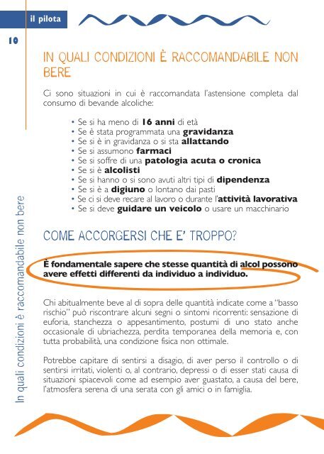 Il pilota Se guidi non bere - EpiCentro - Istituto Superiore di SanitÃ 