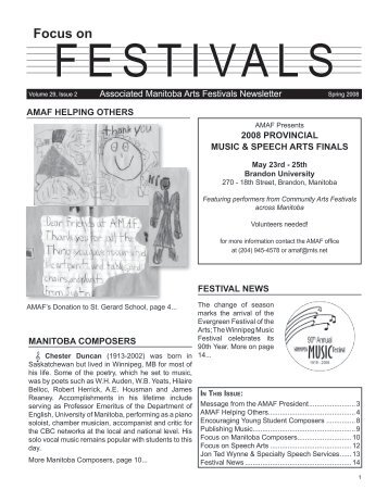Focus on Festivals - Volume 29, Issue 2 - Associated Manitoba Arts ...