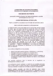 Vacances de poste pour trois Junior Professional Officers (JPO)