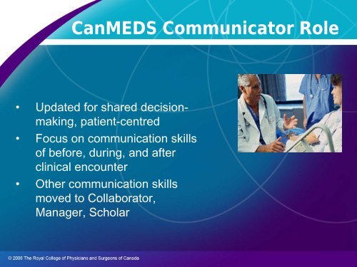 The CanMEDS 2005 Framework - Department of Medical Imaging