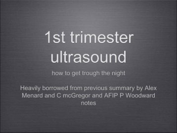 1st trimester ultrasound - Department of Medical Imaging
