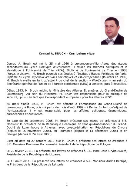 Conrad A. BRUCH - MinistÃ¨re des affaires Ã©trangÃ¨res