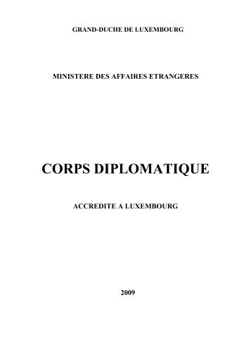 CORPS DIPLOMATIQUE - MinistÃ¨re des affaires Ã©trangÃ¨res