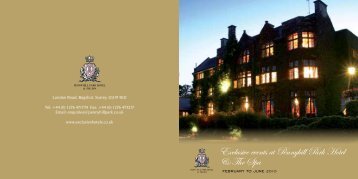 Exclusive events at Pennyhill Park Hotel & The Spa