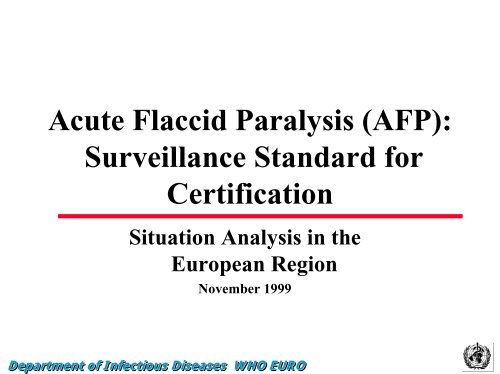 Acute Flaccid Paralysis Afp Surveillance Standard For Epicentro