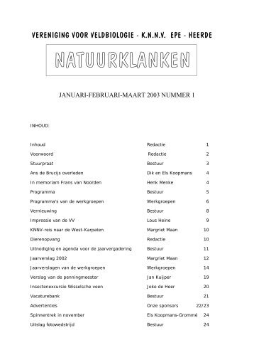 NK 2003 1.pdf - KNNV Vereniging voor Veldbiologie