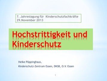 Kinderschutz und Hochstrittigkeit - Isa