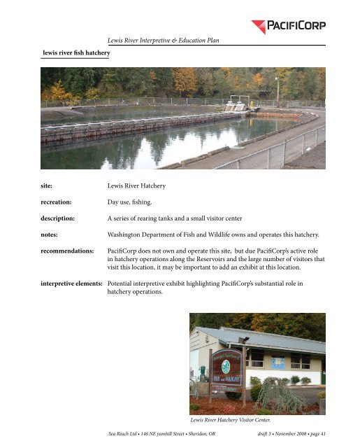 The Lewis River Hydroelectric Projects - PacifiCorp