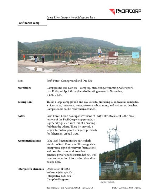 The Lewis River Hydroelectric Projects - PacifiCorp