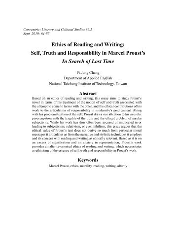 Ethics of Reading and Writing: Self, Truth and ... - Concentric