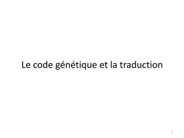 Code gÃ©nÃ©tique et synthÃ¨se protÃ©ique - IBMC