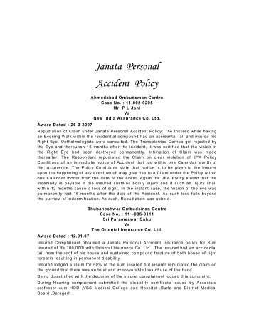 Janata Personal Accident Policy - Gbic.co.in