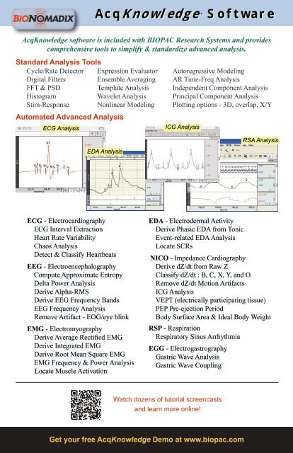 BioNomadix Catalog - Biopac