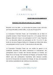 à suivre - Power Financial Corporation