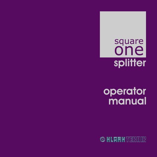 Square ONE Splitter - manual_Issue B.book - Midas