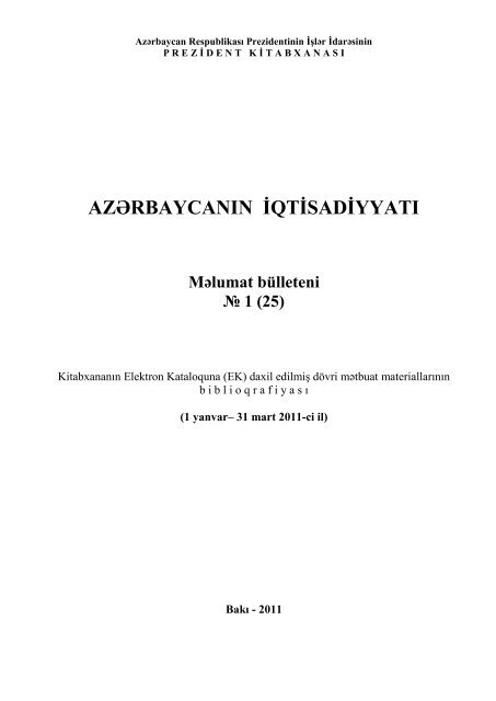 AzÉrbaycan RespublikasÄ± Prezidentinin Ä°ÅlÉr Ä°darÉsinin