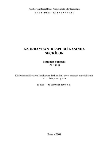 azÉrbaycan respublikasÄ±nda seÃ§kilÉr