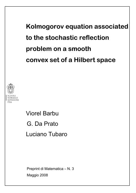 Kolmogorov equation associated to the stochastic reflection problem ...