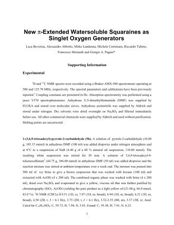 New Ï-Extended Watersoluble Squaraines as Singlet Oxygen ...