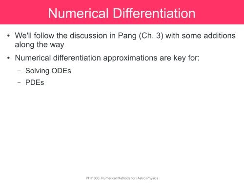 Numerical Differentiation