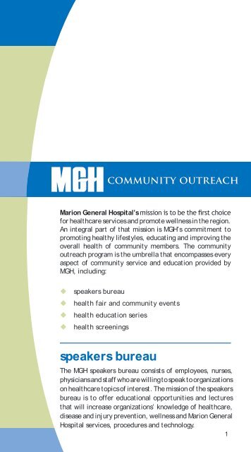 community outreach brochure - Marion General Hospital