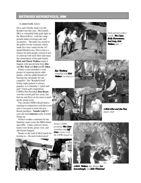 November-December 2006 - California State Park Rangers ...